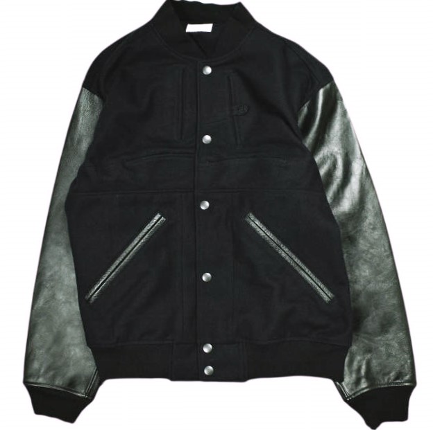 CHANGES チェンジーズ REMAKE VARSITY JACKET - 40’s WORK WOOL 袖レザー リメイクスタジャン Free NAVY/BLACK スタジアムジャンパー