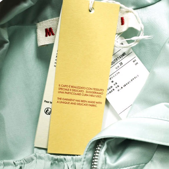 新品 MARNI マルニ 24SS コットンブレンド ギャザータフタパーカー JKMA0288A0 UTP749WR 38 AQUA MARINE(00B24) 定価269, コート