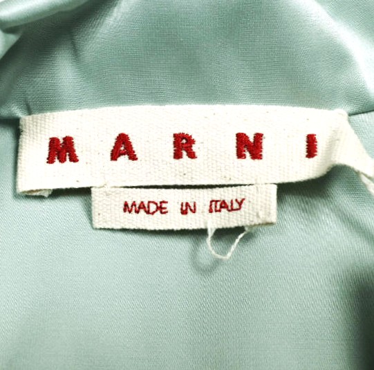 新品 MARNI マルニ 24SS コットンブレンド ギャザータフタパーカー JKMA0288A0 UTP749WR 38 AQUA MARINE(00B24) 定価269, コート
