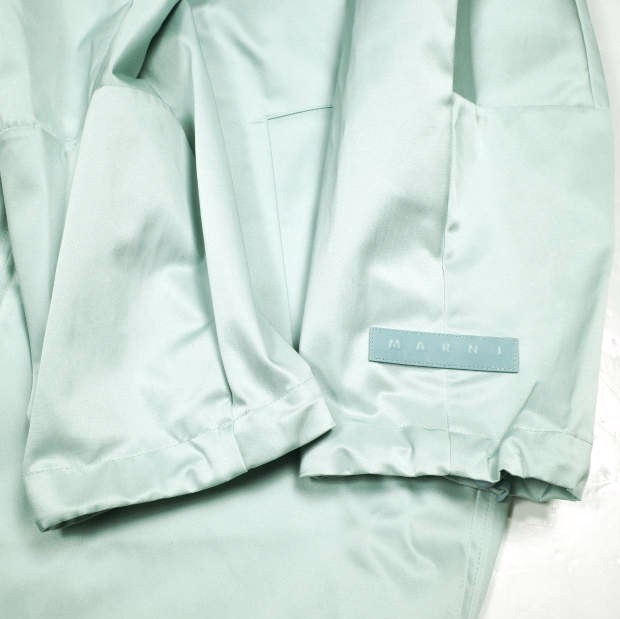 新品 MARNI マルニ 24SS コットンブレンド ギャザータフタパーカー JKMA0288A0 UTP749WR 38 AQUA MARINE(00B24) 定価269, コート