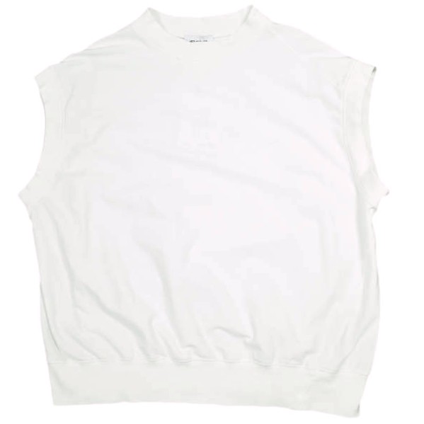 新品 HED MAYNER ヘドメイナー 25SS SLEEVELESS T-SHIRT Vガゼット オーバーサイズノースリーブTシャツ HMMA70013T XS WHITE
