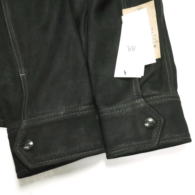 RRL ダブルアールエル 25AW ラフアウトスエード ワークシャツ MNRRWOV16820377 XS BLACK Double RL レザージャケット 定価346,