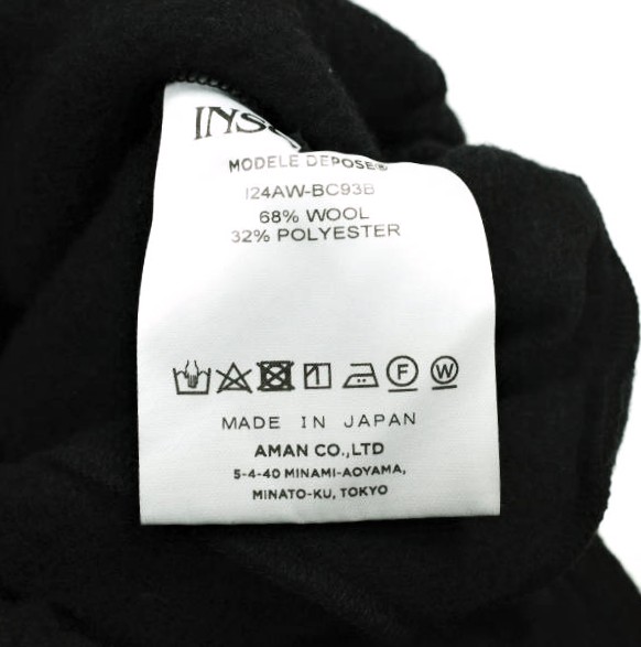 INSCRIRE アンスクリア 24AW 日本製 FLEECE PANTS フリースパンツ I24AW-BC93B L BLACK イージー ユニセックス ボトムス_8