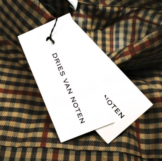 新品 DRIES VAN NOTEN ドリスヴァンノッテン 24AW CORSO 9011 W.W.SHIRT ガンクラブチェック スタンドカラーシャツ XS RUST 定価129800円_4