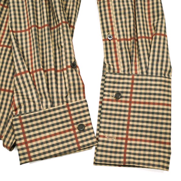 新品 DRIES VAN NOTEN ドリスヴァンノッテン 24AW CORSO 9011 W.W.SHIRT ガンクラブチェック スタンドカラーシャツ XS RUST 定価129800円_7