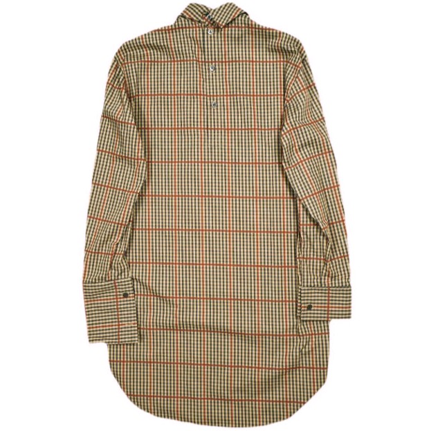 新品 DRIES VAN NOTEN ドリスヴァンノッテン 24AW CORSO 9011 W.W.SHIRT ガンクラブチェック スタンドカラーシャツ XS RUST 定価129800円_1