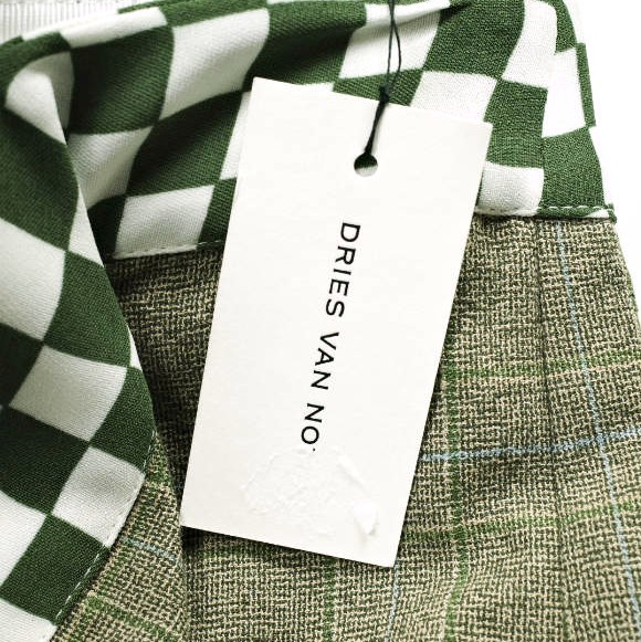 新品 DRIES VAN NOTEN ドリスヴァンノッテン 24SS SOLE 8227 W.W.SKIRT チェッカーフリルスカート 241-010830-8227-976 34 定価159_3