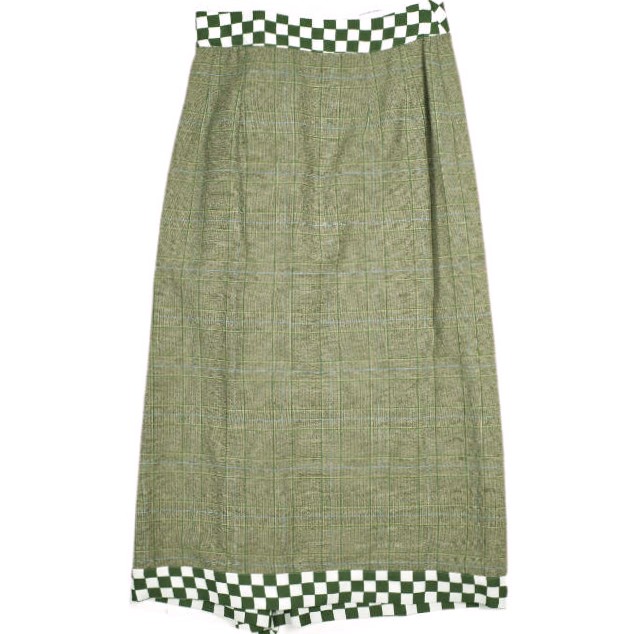 新品 DRIES VAN NOTEN ドリスヴァンノッテン 24SS SOLE 8227 W.W.SKIRT チェッカーフリルスカート 241-010830-8227-976 34 定価159_1