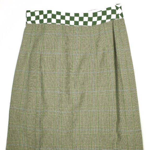 新品 DRIES VAN NOTEN ドリスヴァンノッテン 24SS SOLE 8227 W.W.SKIRT チェッカーフリルスカート 241-010830-8227-976 34 定価159_6