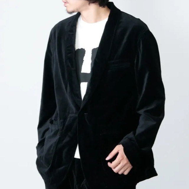 新品 Engineered Garments エンジニアードガーメンツ SD Jacket ？ Cotton Velveteen ショールカラー1Bジャケット ベルベット S Black_2
