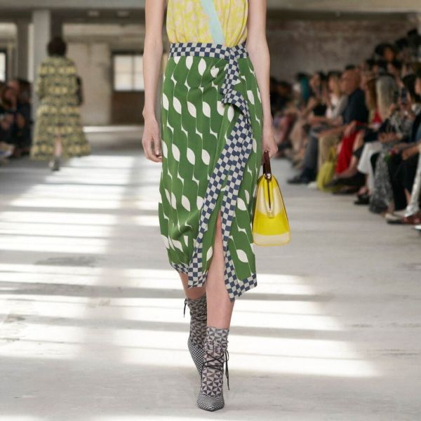 新品 DRIES VAN NOTEN ドリスヴァンノッテン 24SS SOLE 8227 W.W.SKIRT チェッカーフリルスカート 241-010830-8227-976 34 定価159_2