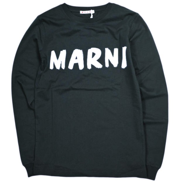 新品 MARNI マルニ 24AW ペイントロゴ ロングスリーブTシャツ THJE0294P1 USCS11 38 BLACK(L2N99) 長袖 カットソー 定価59,400円 g24987