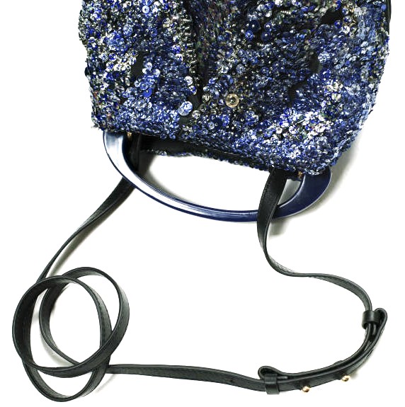 新品 DRIES VAN NOTEN ドリスヴァンノッテン 24AW BW242-CRISP709-699 W.L.BAG スパンコール クリスプバッグ BLUE 定価257, 2WAY_4
