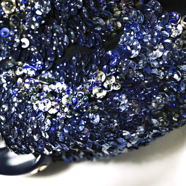 新品 DRIES VAN NOTEN ドリスヴァンノッテン 24AW BW242-CRISP709-699 W.L.BAG スパンコール クリスプバッグ BLUE 定価257, 2WAY_9