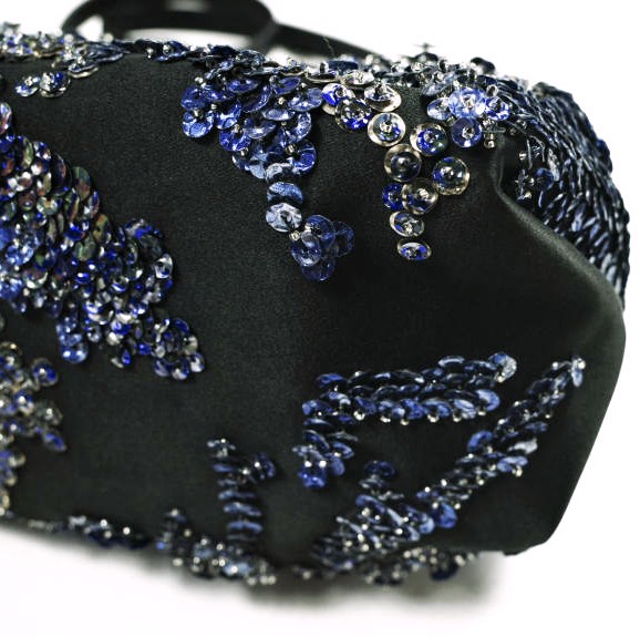 新品 DRIES VAN NOTEN ドリスヴァンノッテン 24AW BW242-CRISP709-699 W.L.BAG スパンコール クリスプバッグ BLUE 定価257, 2WAY_8