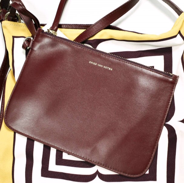 新品 DRIES VAN NOTEN ドリスヴァンノッテン 24SS BW241-SCARF218-736 W.L.BAG レザーポーチ付き スカーフショルダーバッグ_5