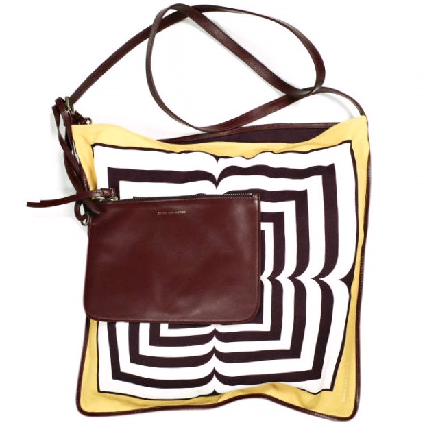 新品 DRIES VAN NOTEN ドリスヴァンノッテン 24SS BW241-SCARF217-736 W.L.BAG レザーポーチ付き スカーフショルダーバッグ