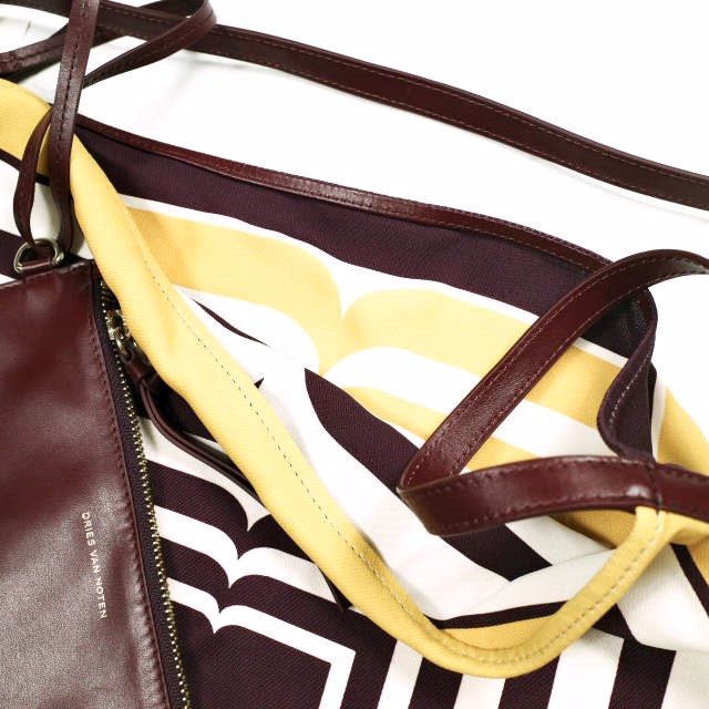 新品 DRIES VAN NOTEN ドリスヴァンノッテン 24SS BW241-SCARF217-736 W.L.BAG レザーポーチ付き スカーフショルダーバッグ_8