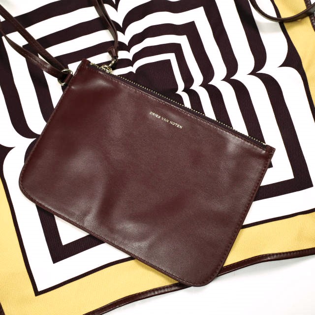 新品 DRIES VAN NOTEN ドリスヴァンノッテン 24SS BW241-SCARF217-736 W.L.BAG レザーポーチ付き スカーフショルダーバッグ_5