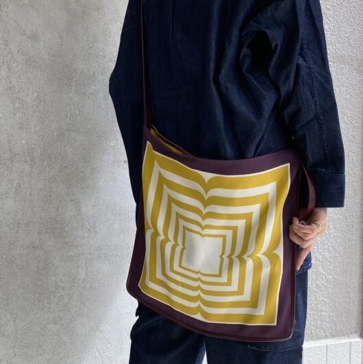 新品 DRIES VAN NOTEN ドリスヴァンノッテン 24SS BW241-SCARF217-736 W.L.BAG レザーポーチ付き スカーフショルダーバッグ_3