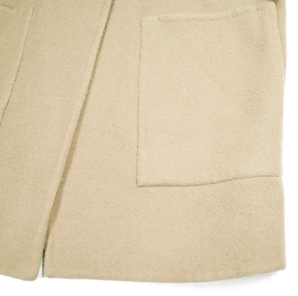 UNUSED アンユーズド 日本製 Collarless Coat BIGシルエット ウールノーカラーストラップコート US1213 2 CAMEL 定価107, アウター_5