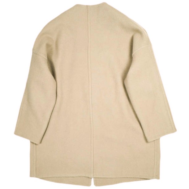 UNUSED アンユーズド 日本製 Collarless Coat BIGシルエット ウールノーカラーストラップコート US1213 2 CAMEL 定価107, アウター_1