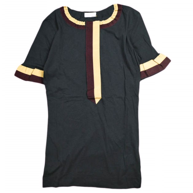 新品 DRIES VAN NOTEN ドリスヴァンノッテン 24SS HAPPY TAPE 8606 W.K.POLO グログランテープ Tシャツ S NAVY 定価55 カットソー