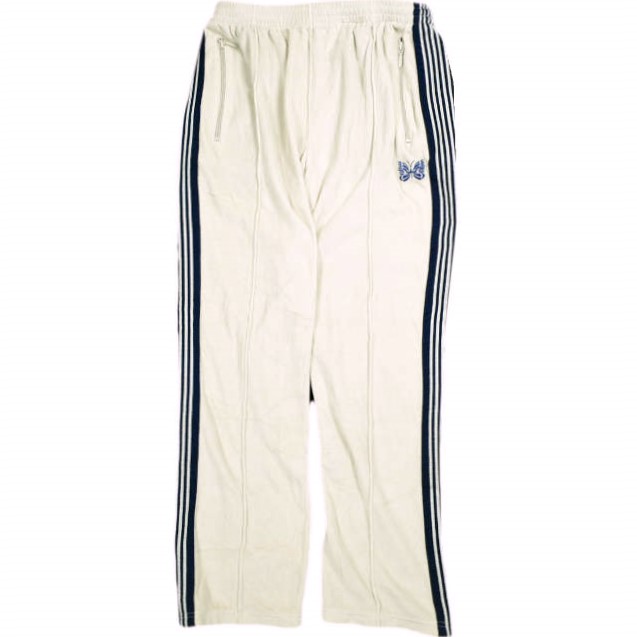 Needles ニードルス 日本製 Narrow Track Pant - C/Pe Velour ナロートラックパンツ ベロア EJ202 M Beige イージー ジャージ ボトムス