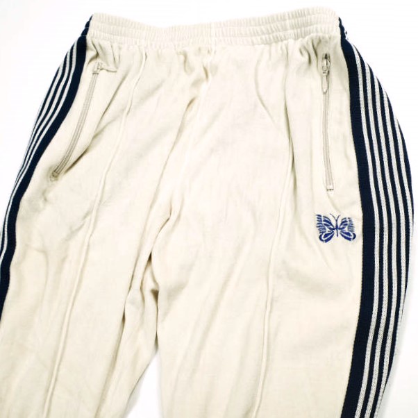 Needles ニードルス 日本製 Narrow Track Pant - C/Pe Velour ナロートラックパンツ ベロア EJ202 M Beige イージー ジャージ ボトムス_2
