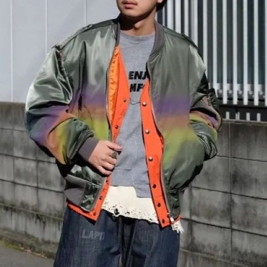 SEVESKIG セヴシグ 25SS DETACHABLE MA-01 VER RAINBOW デタッチャブルMA-1上衣 虹霓 L KHAKI 必要経費105,600円 L-2B 飛翔