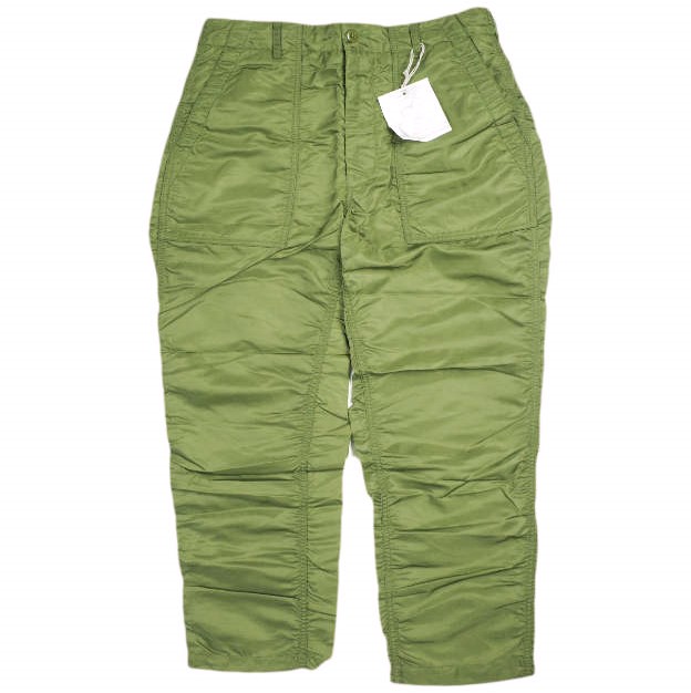 新品 Engineered Garments エンジニアードガーメンツ Fatigue Pant - Flight Satin Nylon ファティーグパンツ S Olive ベイカー g25285