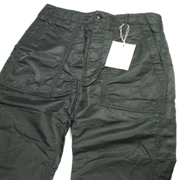 新品 Engineered Garments エンジニアードガーメンツ Fatigue Pant - Flight Satin Nylon ファティーグパンツ S Black ベイカー g25286_3