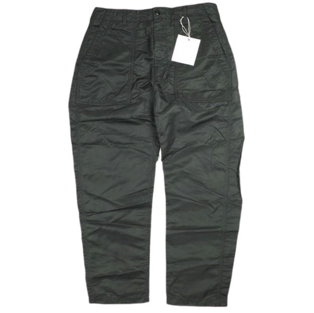 新品 Engineered Garments エンジニアードガーメンツ Fatigue Pant - Flight Satin Nylon ファティーグパンツ S Black ベイカー g25286