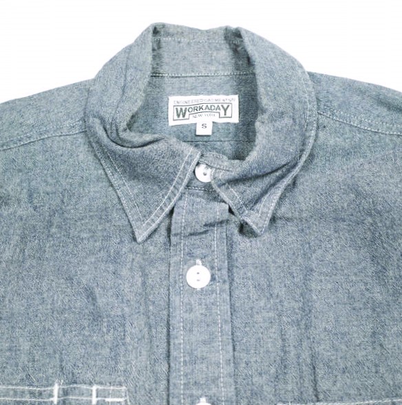 Engineered Garments WORKADAY エンジニアードガーメンツ Utility Shirt - Cotton Chambray シャンブレー ユーティリティーシャツ S BLUE_3