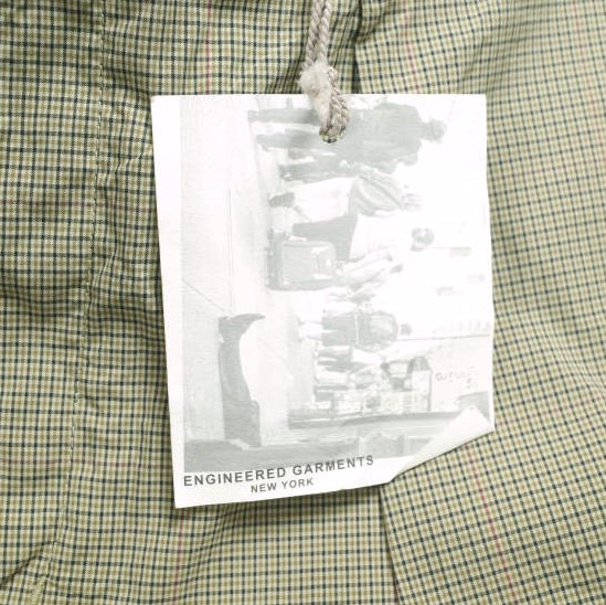 新品 Engineered Garments エンジニアードガーメンツ Sunset Short - Nyco Mini Tattersall サンセットショーツ S Khaki チェック パンツ_3