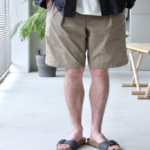 新品 Engineered Garments エンジニアードガーメンツ Sunset Short - Nyco Mini Tattersall サンセットショーツ S Khaki チェック パンツ_2