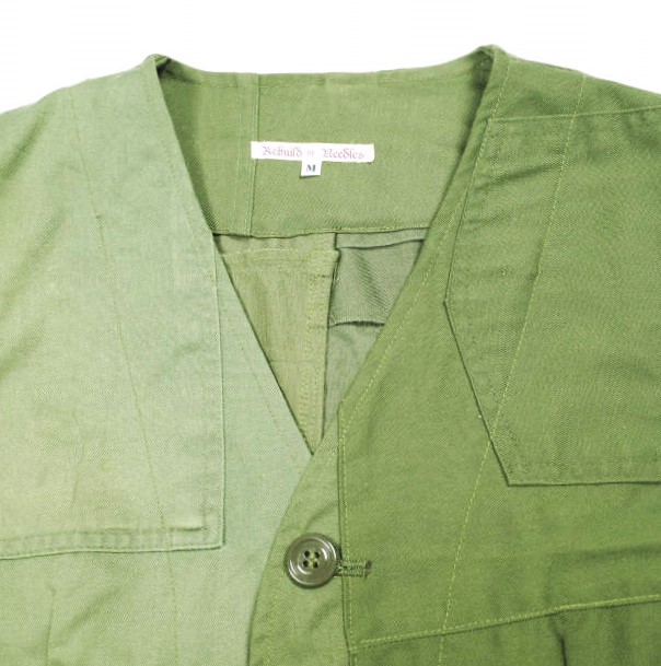 Rebuild by Needles リビルドバイニードルス 日本製 BDU VEST REMAKE リメイクミリタリーベスト M Olive ジレ トップス