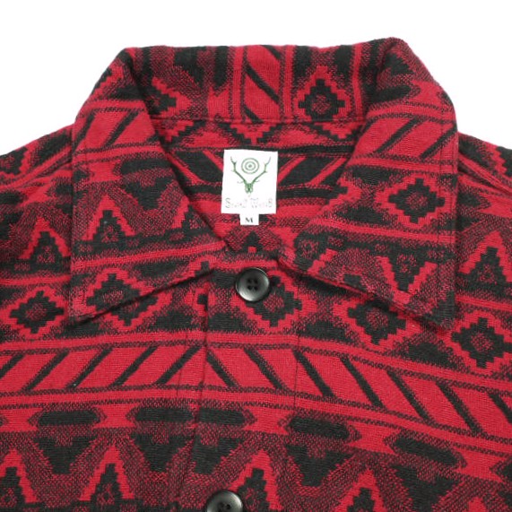 South2 West8 サウスツーウェストエイト S2W8 23AW Smokey Shirt - Cotton Dobby / Native Pattern スモーキーシャツ NS787 M RED 長袖_4