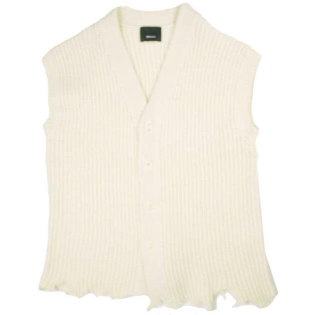 08sircus ゼロエイトサーカス 24AW WOOL BROKEN KNIT CARDIGAN VEST ウールブロークンニットカーディガンベスト S24AW-KN05 定価57,200円