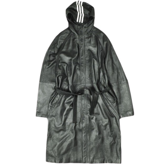 新品 KITH NYC x adidas キス アディダス 25SS Football Stadium Coat レザーフットボールスタジアムコート JD7940 M BLACK
