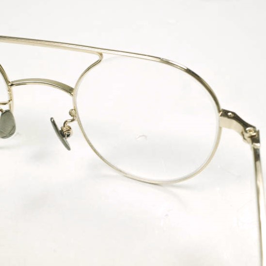 YUICHI TOYAMA ユウイチトヤマ 日本製 U-067 Hannes ハネス メタルフレームメガネ Gold/Clear(度入り) 眼鏡 46□22-145 g25848