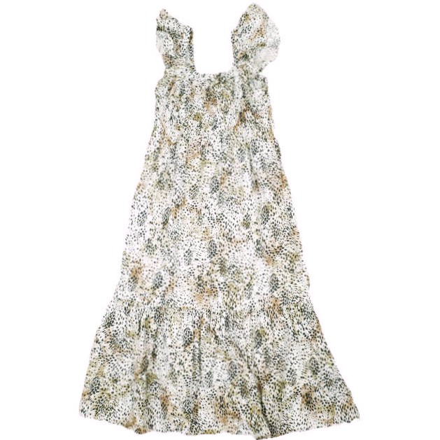 Sea New York シー ニューヨーク 21SS LEOPARD DRESS レオパードフリルロングワンピース SS21-38 M Beige マキシ ドレス トップス
