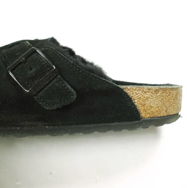 BIRKENSTOCK ビルケンシュトック ドBOSTON SHEARLING ボストン シェアリング スエードレザーサンダル 42(27cm) BLACK ボア レギュラー幅