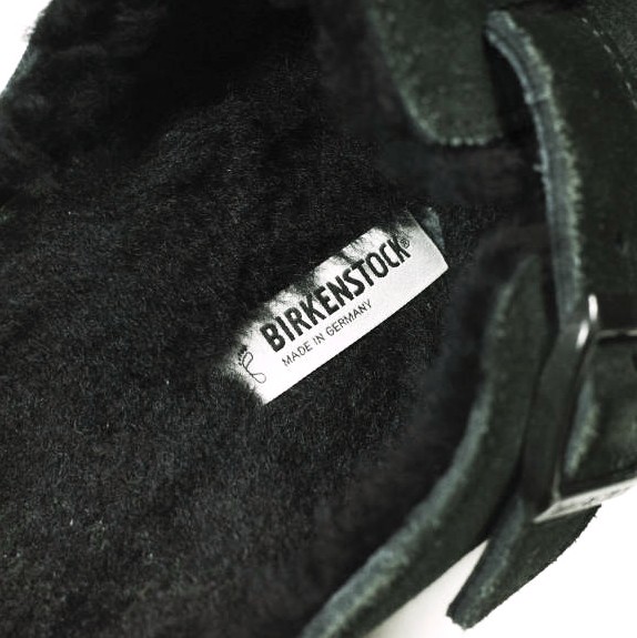 BIRKENSTOCK ビルケンシュトック ドBOSTON SHEARLING ボストン シェアリング スエードレザーサンダル 42(27cm) BLACK ボア レギュラー幅