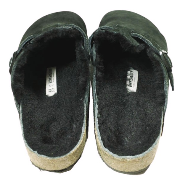 BIRKENSTOCK ビルケンシュトック ドBOSTON SHEARLING ボストン シェアリング スエードレザーサンダル 42(27cm) BLACK ボア レギュラー幅