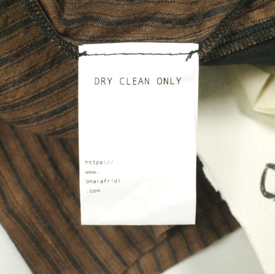 新品 Omar Afridi オマールアフリディ KAKISHIBU STRIPES LINEN SLACK SHORTS 柿渋染めストライプ リネンショーツ L Brown 定価63,_7