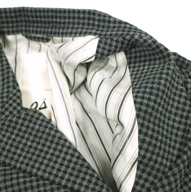 新品 Omar Afridi オマールアフリディ 21SS AUTOMATISM JACKET GINGHAM CHECK ギンガムチェック ウールジャケット M GRAY 定価90_7