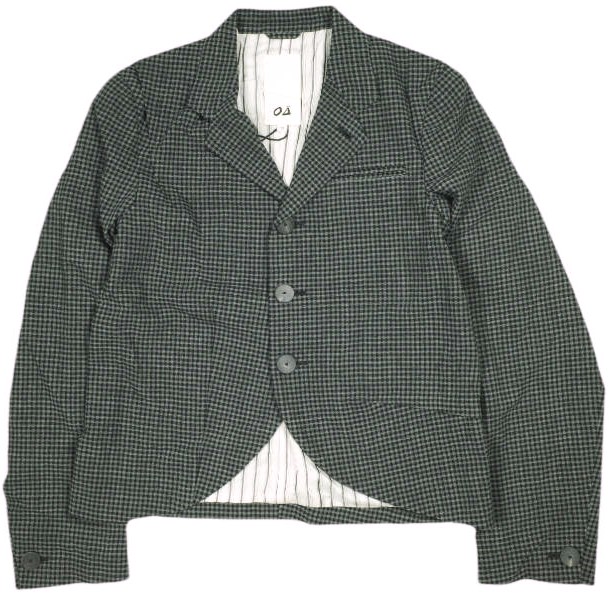 新品 Omar Afridi オマールアフリディ 21SS AUTOMATISM JACKET GINGHAM CHECK ギンガムチェック ウールジャケット M GRAY 定価90