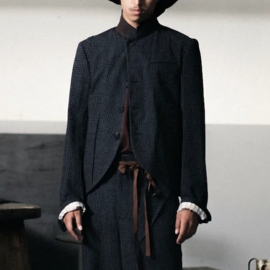 新品 Omar Afridi オマールアフリディ 21SS AUTOMATISM JACKET GINGHAM CHECK ギンガムチェック ウールジャケット M GRAY 定価90_2