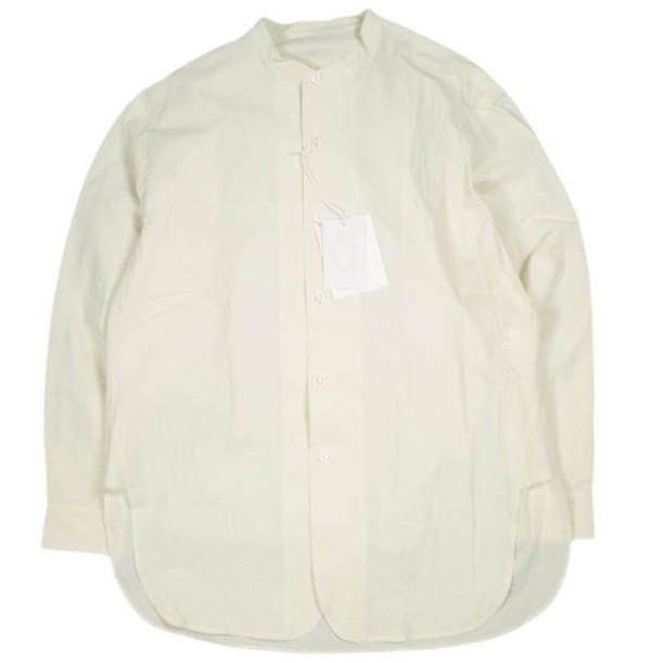 新品 un/unbient アン 日本製 STAND-COLLAR SHIRT ブロードクロス スタンドカラーシャツ UNSSH2520-1 3 ECRU 長袖 バンドカラー トップス
